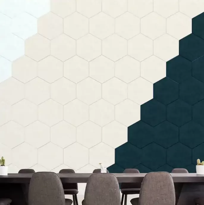 Self-adhesive Hexagon Polyester Fiber Acoustic Panel