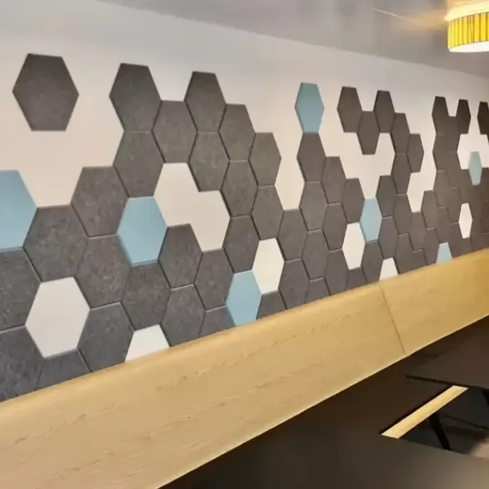 Self-adhesive Hexagon Polyester Fiber Acoustic Panel